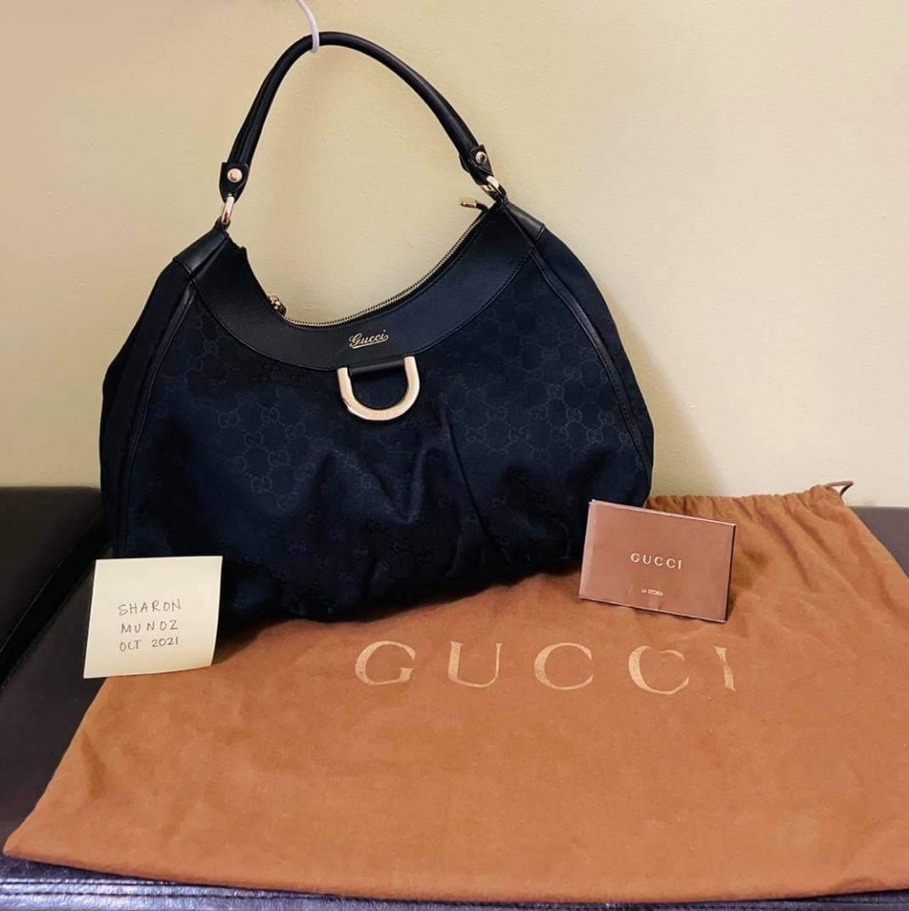 Gucci D Ring Hobo Canvas